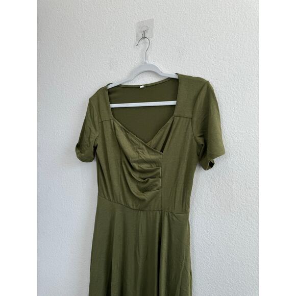 NWOT Charmyi Tshirt Dress With Pockets Green Flowy Comfy Casual Summer Large - Picture 5 of 8